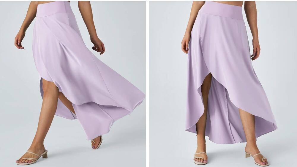 Halara Skirt Breezeful High Waisted High Low Casual Purple Medium